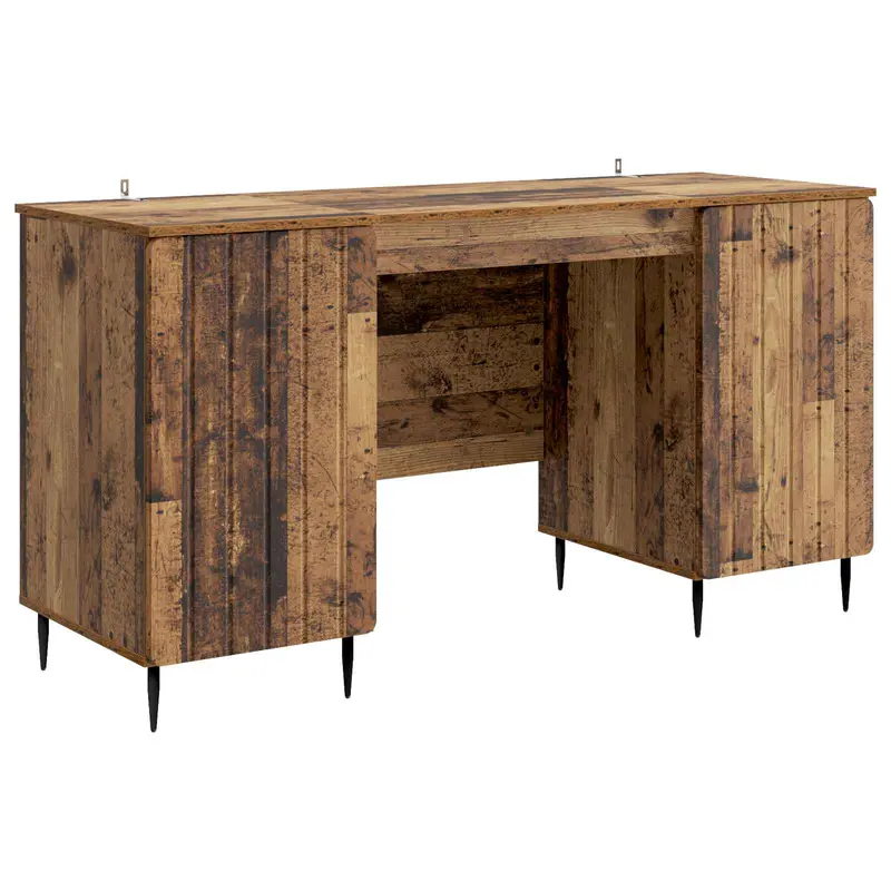 Escritorio con estante Madera envejecida 142,5 x 50 x 75 cm