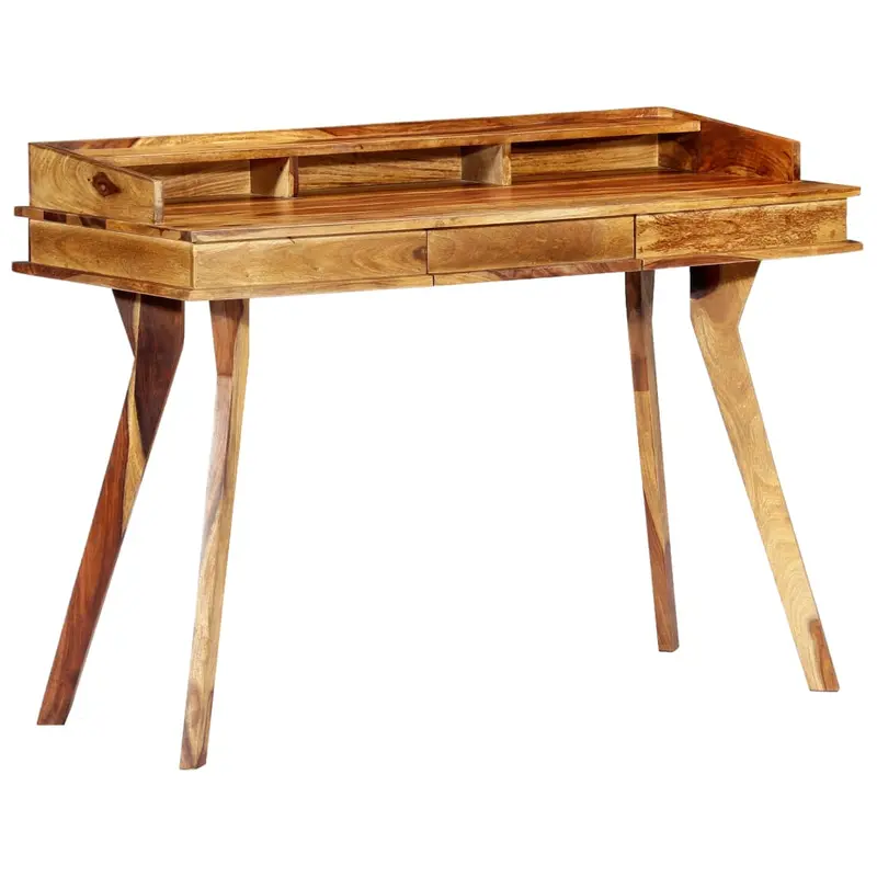 Escritorio de madera maciza de acacia 115x50x85 cm