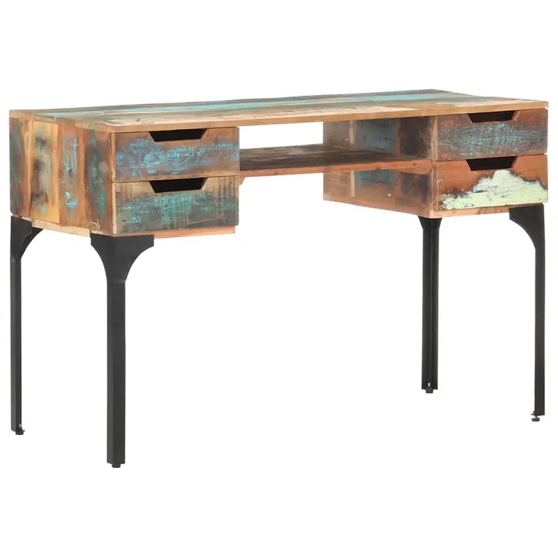 Escritorio de madera maciza reciclada 118x48x75 cm