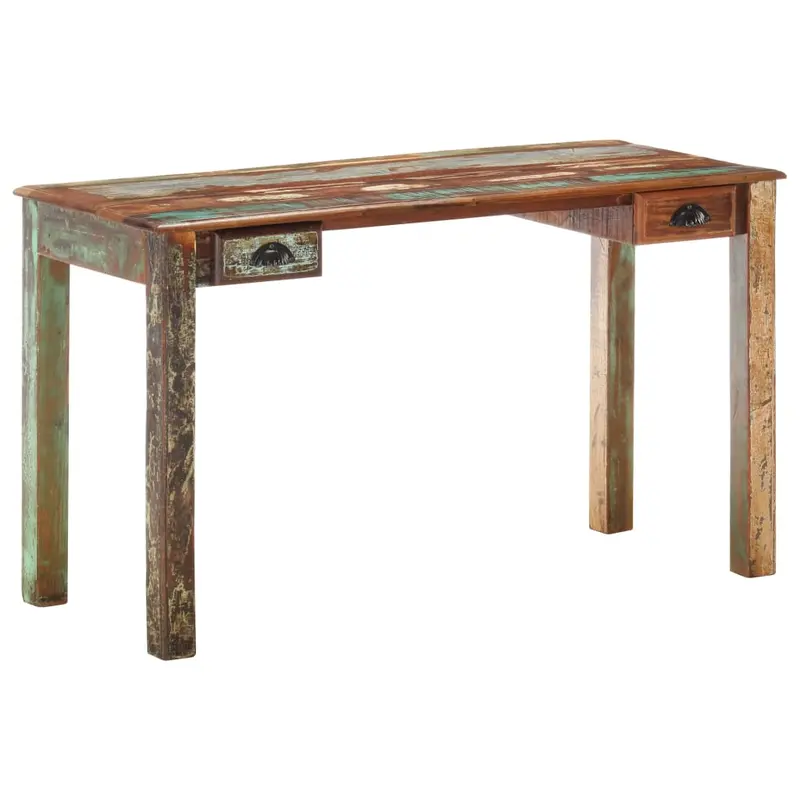 Escritorio de madera maciza reciclada 130x55x76 cm