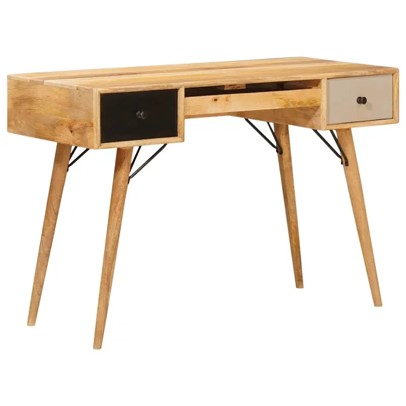 Escritorio Marrón 110 x 55 x 76 cm Madera de mango maciza
