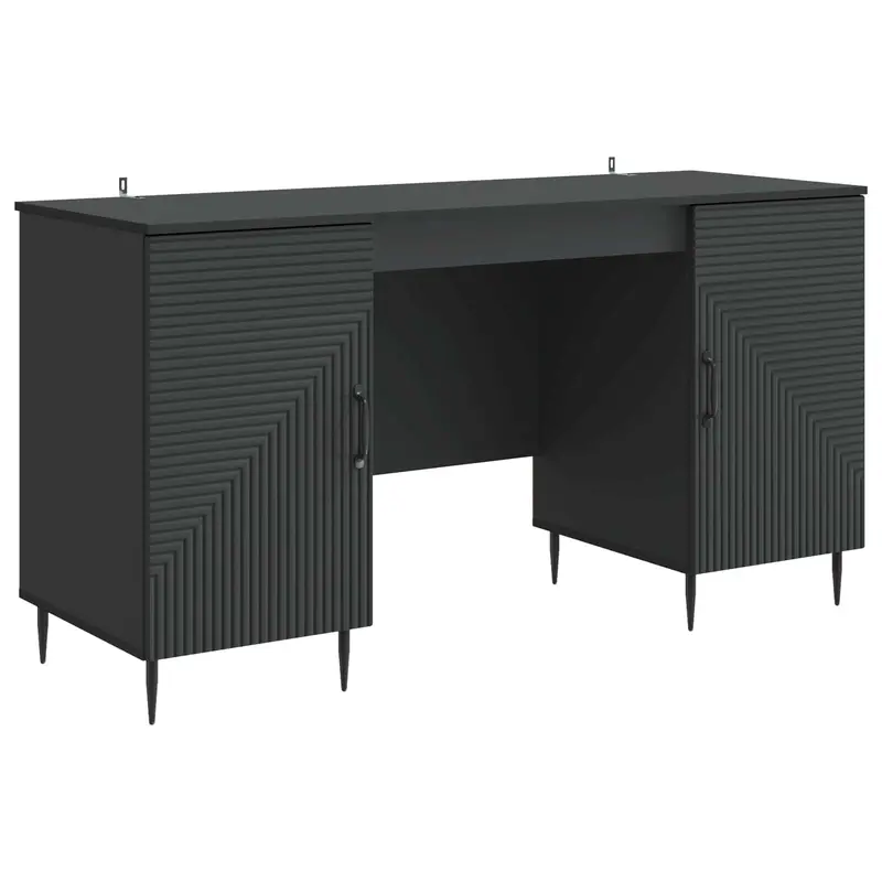 Escritorio Negro 142,5 x 50 x 75 cm Madera de Ingeniería