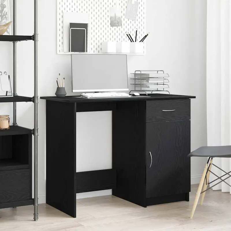 Escritorio Roble Negro 100 x 50 x 76 cm Madera de ingeniería