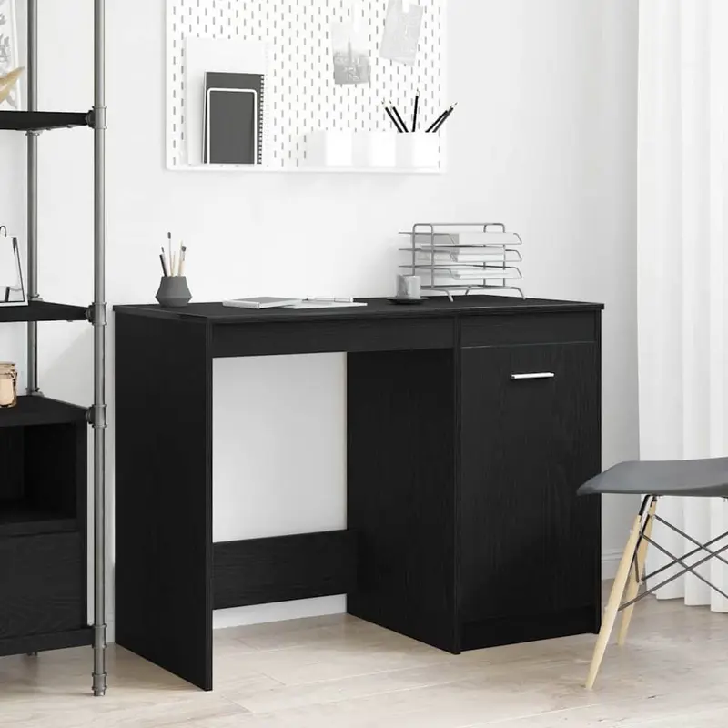 Escritorio Roble Negro 100 x 50 x 76 cm Madera de ingeniería