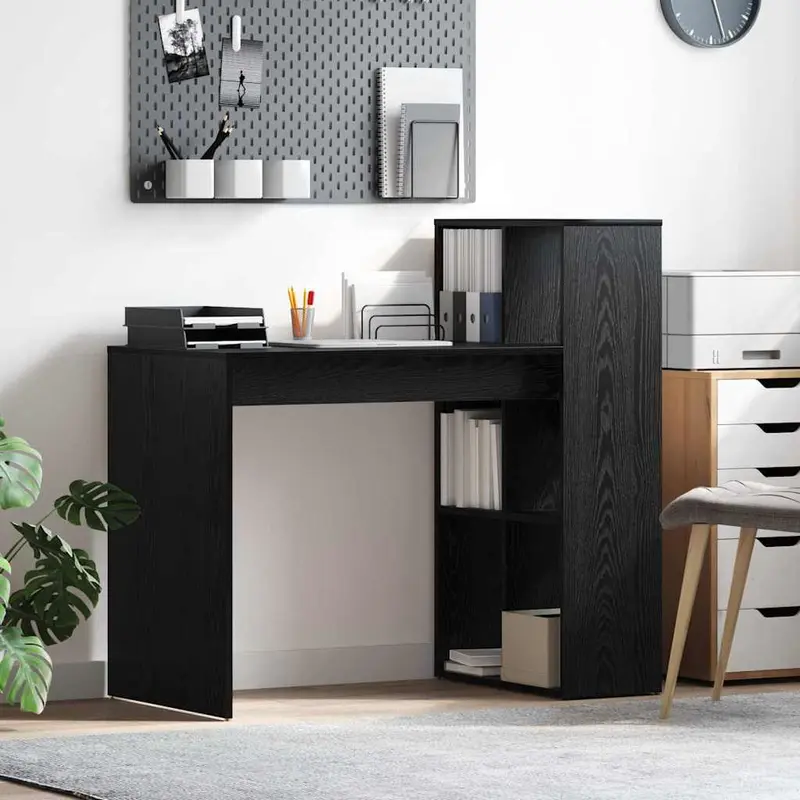 Escritorio Roble Negro 108 x 55 x 103.5 cm Madera de ingeniería