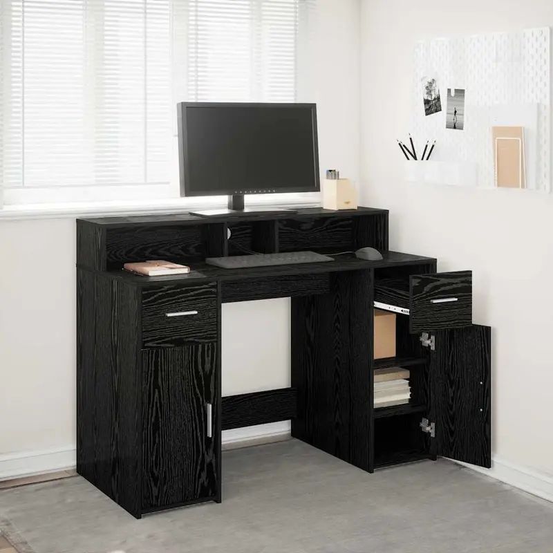Escritorio Roble negro 120 x 55 x 91 cm Madera contrachapada