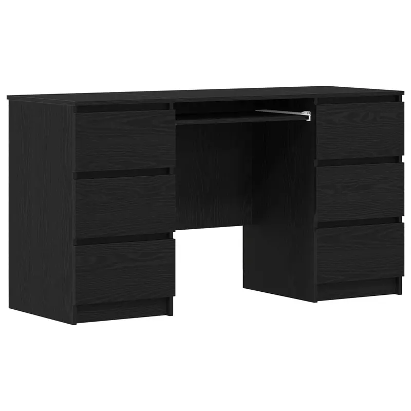 Escritorio Roble Negro 140 x 50 x 76 cm Madera de ingeniería