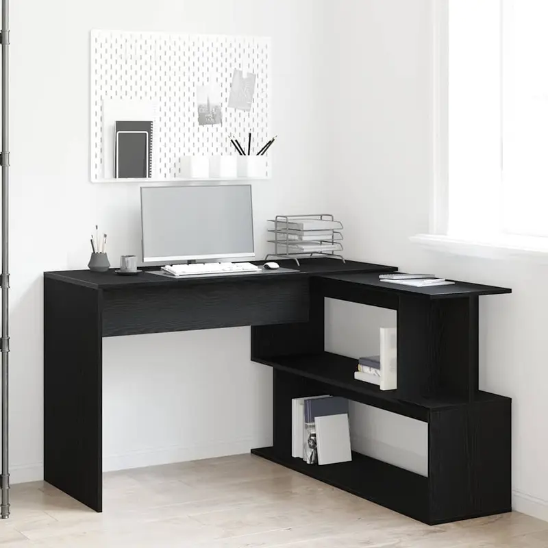 Escritorio Roble Negro 200 x 50 x 76 cm Madera de ingeniería