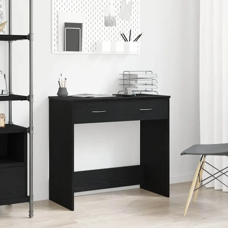 Escritorio Roble Negro 80 x 40 x 75 cm Madera de ingeniería