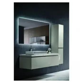 Espejo cuadrado retroiluminado con luz fría y sin doble sensor en acabado color cromo Suecia Led Imex