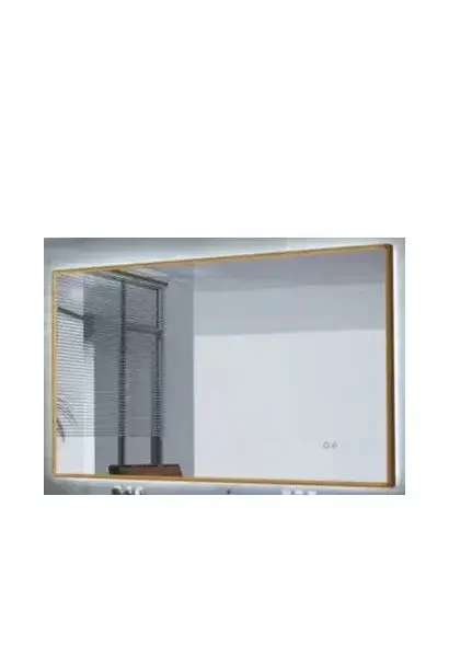 Espejo cuadrado retroiluminado en acero inoxidable oro cepillado Led Imex