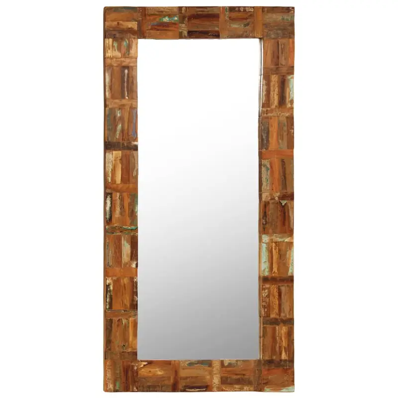 Espejo de pared de madera maciza reciclada 60x120 cm
