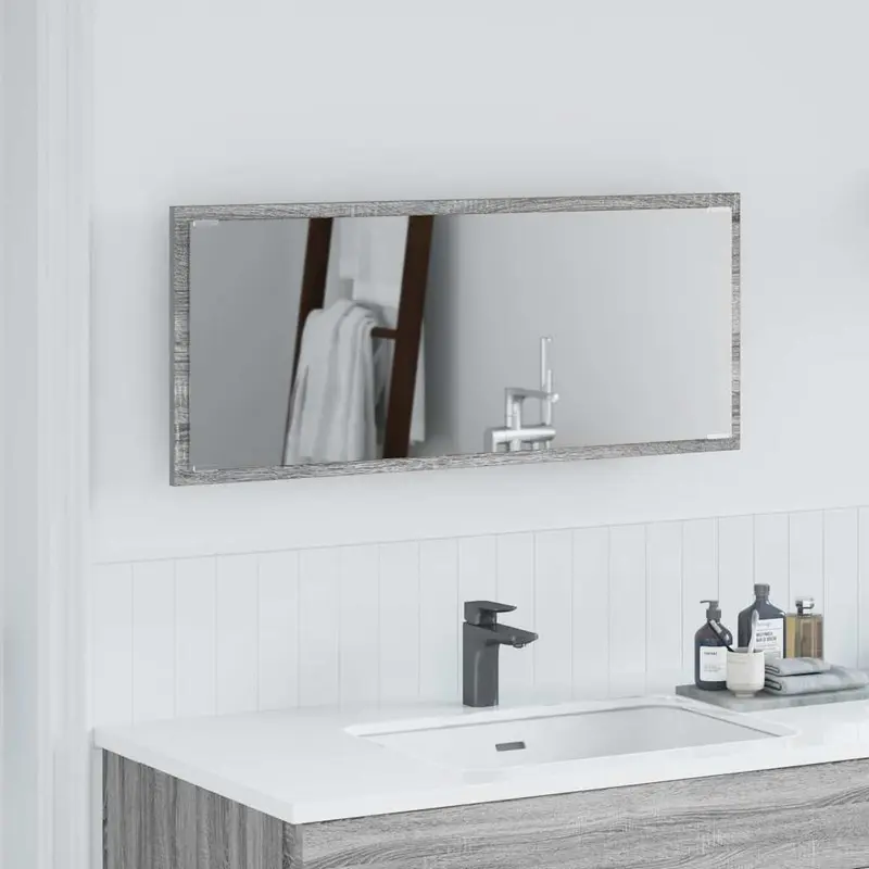Espejo Gris Sonoma 90 x 8,5 x 37 cm Madera de ingeniería