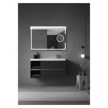 Espejo rectangular con luz frontal triled y doble sensor acabado color cromo Led Imex