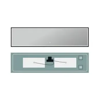Espejo rectangular con sistema antivaho y marco de aluminio oro cepillado New York Led Imex