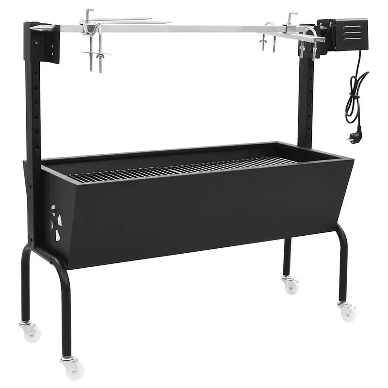 Espetón de asado/barbacoa eléctrica de acero inoxidable