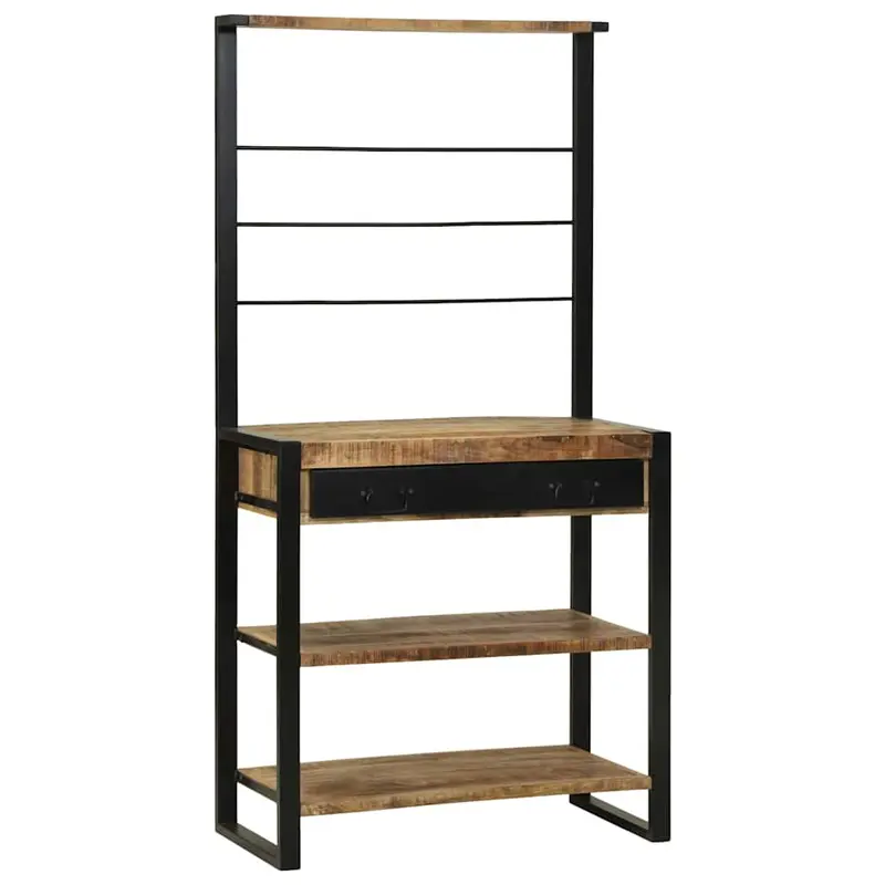 Estante de cocina Marrón y Negro 80 x 40 x 160 cm