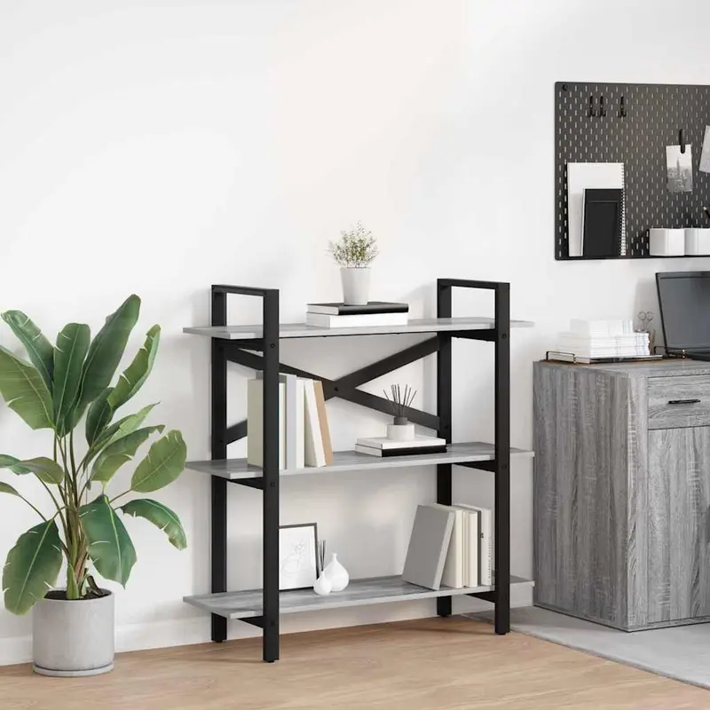Estante de libros Gris Sonoma 100 x 33,5 x 102 cm