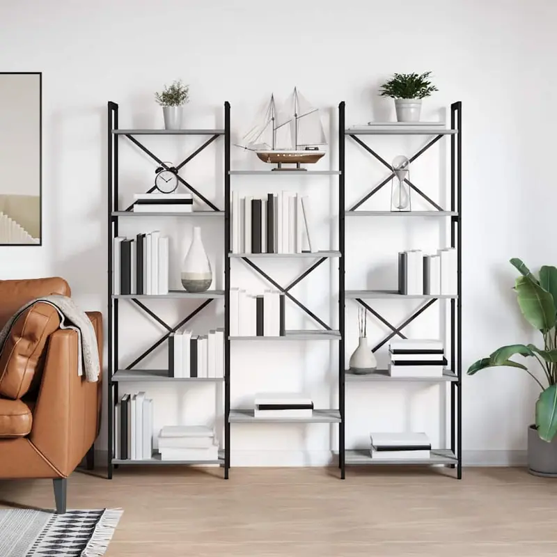 Estante de libros Gris sonoma 156 x 25 x 167 cm