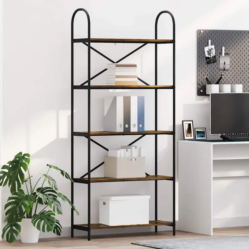 Estante de libros Roble ahumado 80 x 30 x 183 cm