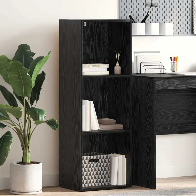 Estante de libros Roble Negro 40 x 30 x 114 cm