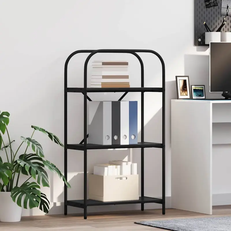 Estante de libros Roble Negro 60 x 30 x 109 cm