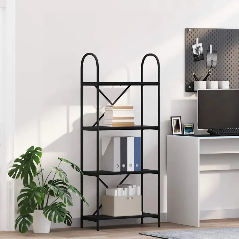 Estante de libros Roble Negro 60 x 30 x 146 cm