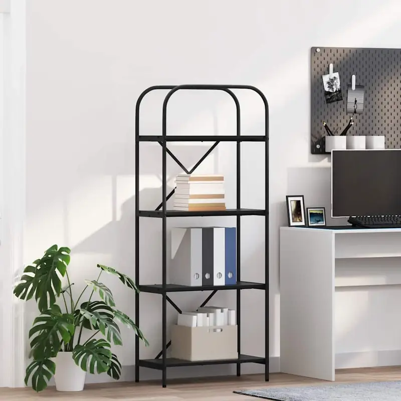 Estante de libros Roble Negro 60 x 30 x 146 cm