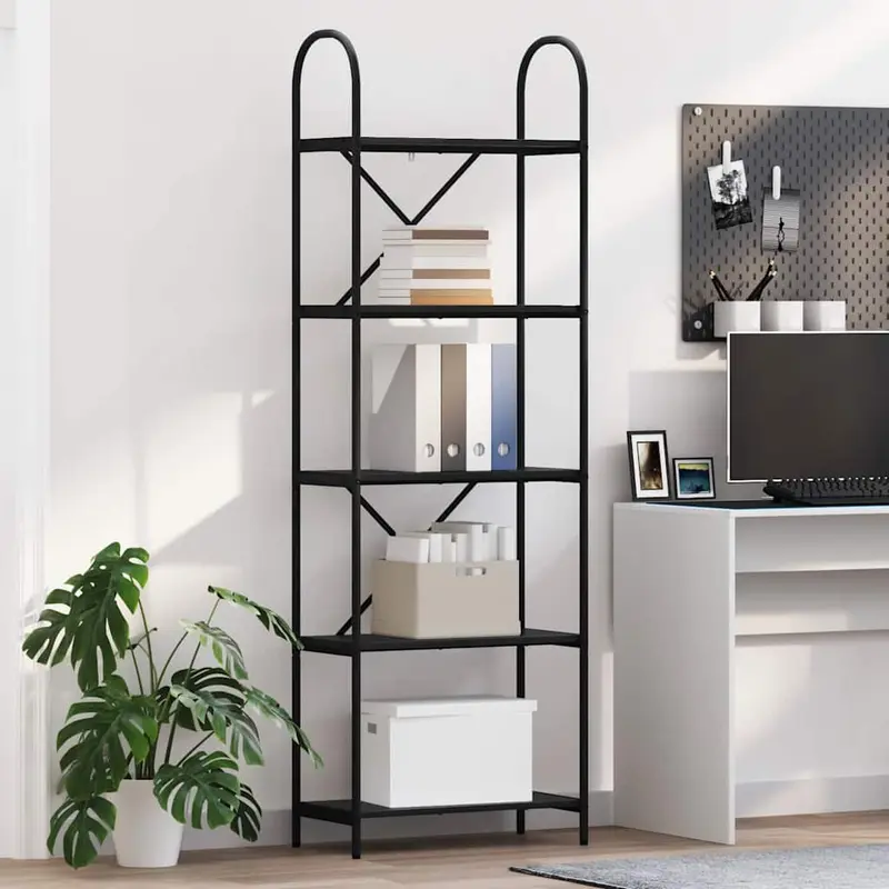 Estante de libros Roble Negro 60 x 30 x 183 cm