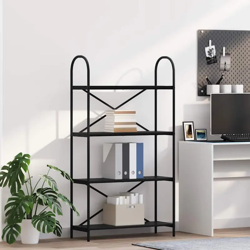 Estante de libros Roble Negro 80 x 30 x 146 cm