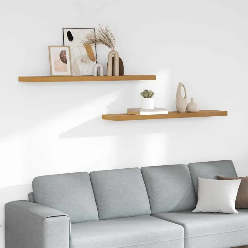 Estante de pared 2 pcs Beige 120 x 23,5 x 4 cm