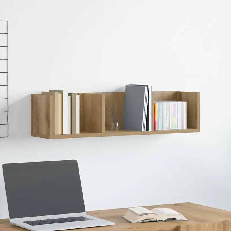 Estante de pared CD madera ingeniería roble artisan 75x18x18 cm