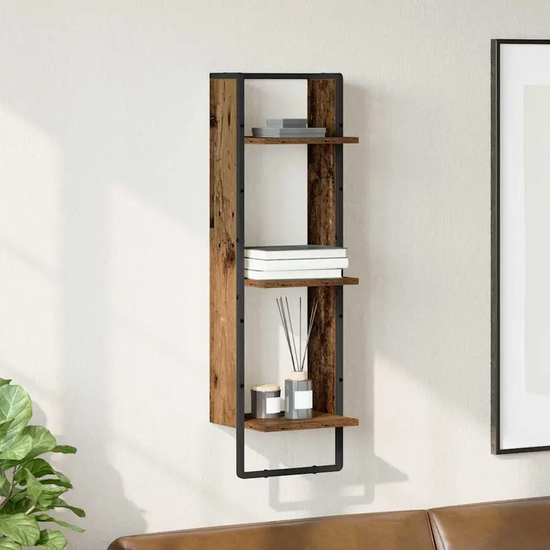 Estante de pared con estante Madera Vieja 30 x 25 x 100 cm