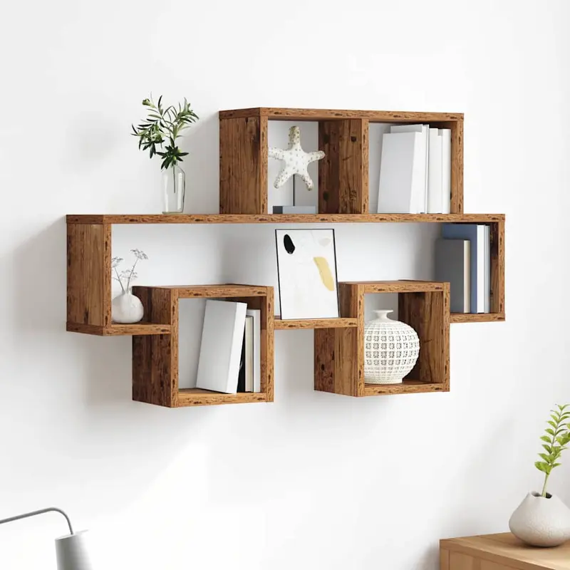 Estante de pared con estante Madera vieja 82 x 15 x 51 cm