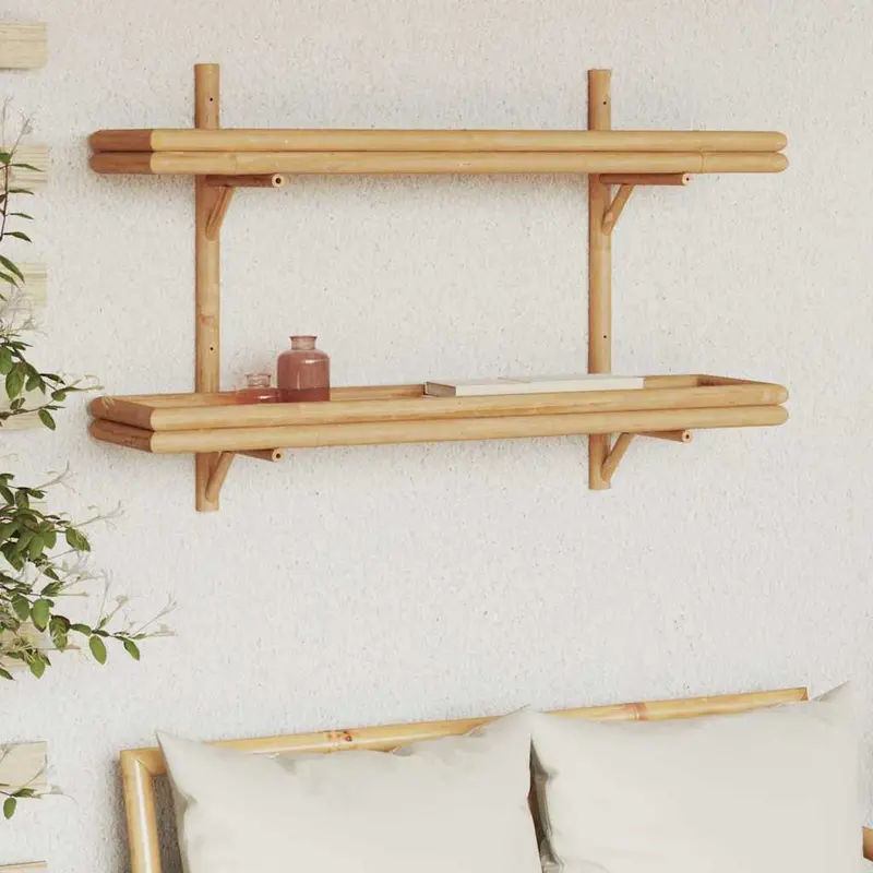 Estante de pared con estante Marrón 100 x 26 x 60 cm Bambú
