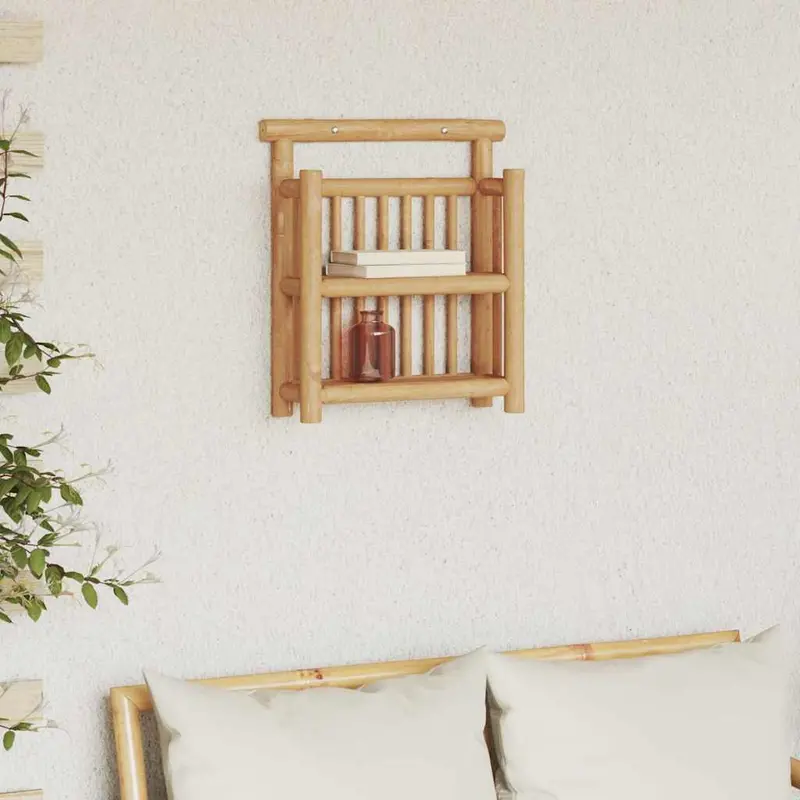 Estante de pared con estante Natural 40 x 13 x 44 cm Bambú