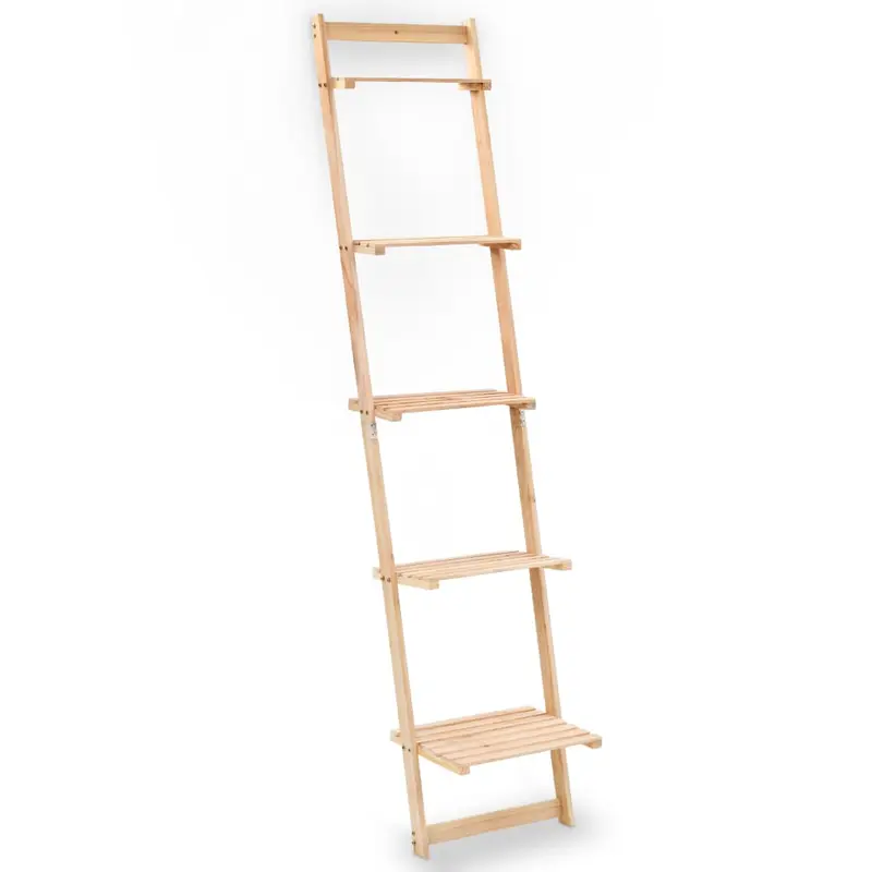 Estante de pared escalera madera de cedro 41,5x30x176 cm