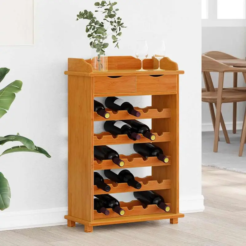 Estante de Vino Marrón 58 x 28 x 90 cm Madera de pino macizo