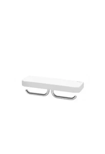 Estante Doble con Portarrollo VINTAGE Unisan – Cromo y Blanco 35 cm