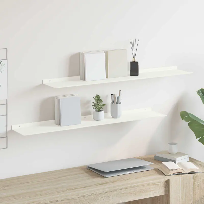 Estante flotante 2 pcs 100 x 18 x 2,5 cm Acero