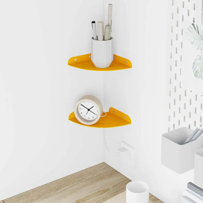 Estante flotante 2 pcs Amarillo Mostaza 15 x 15 x 2 cm