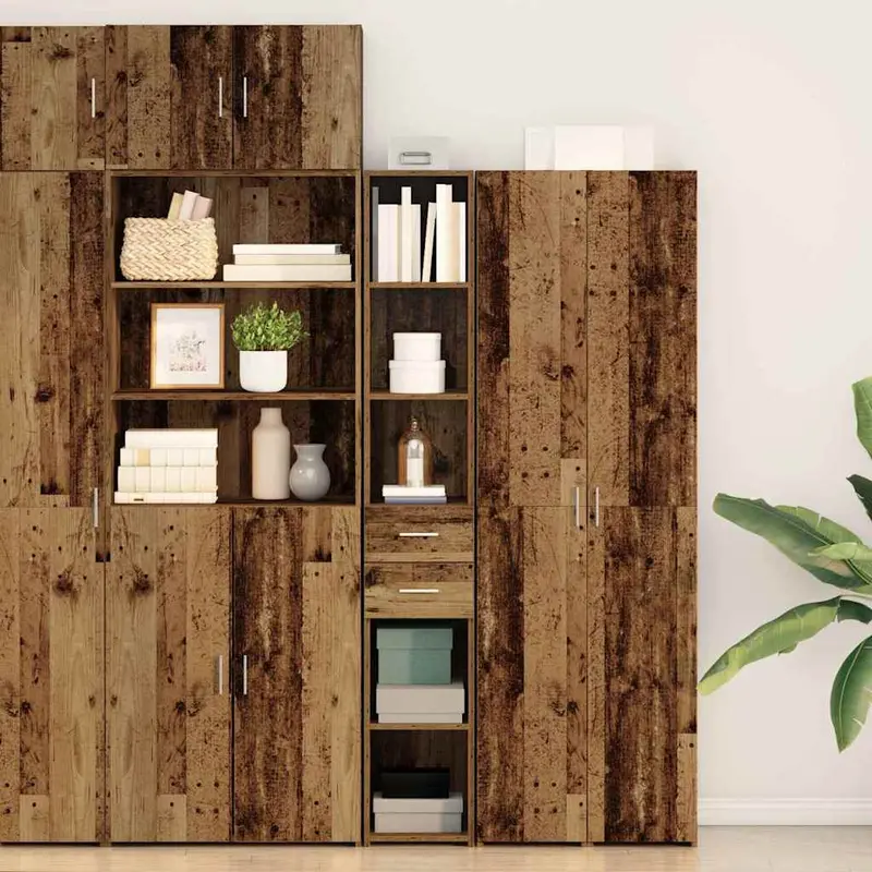 Estantería con cajón Madera vieja 30 x 42.4 x 185.2 cm