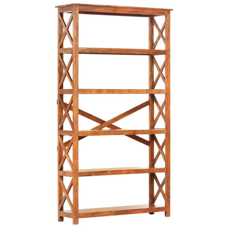 Estantería de madera maciza acacia acabado miel 100x30x180 cm