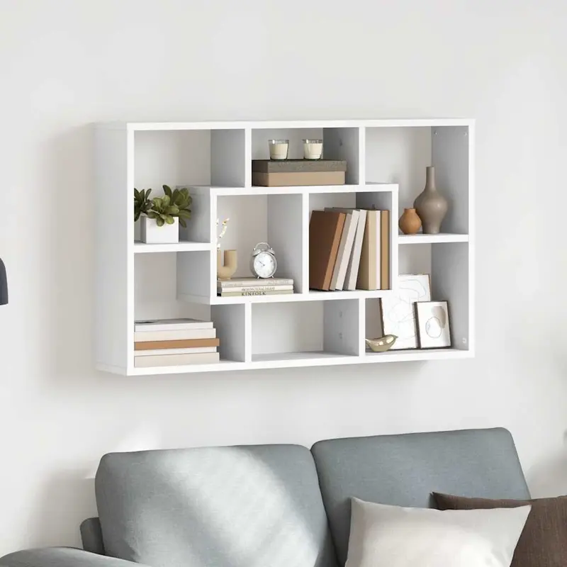 Estantería de pared madera de ingeniería blanco 85x16x52,5 cm