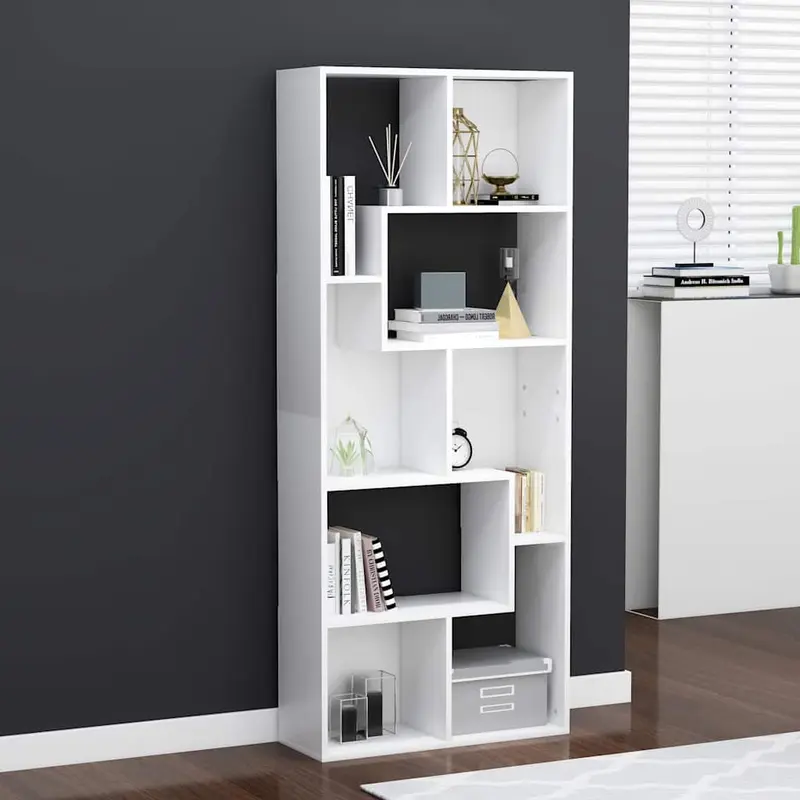 Estantería librería madera contrachapada blanco 67x24x161 cm