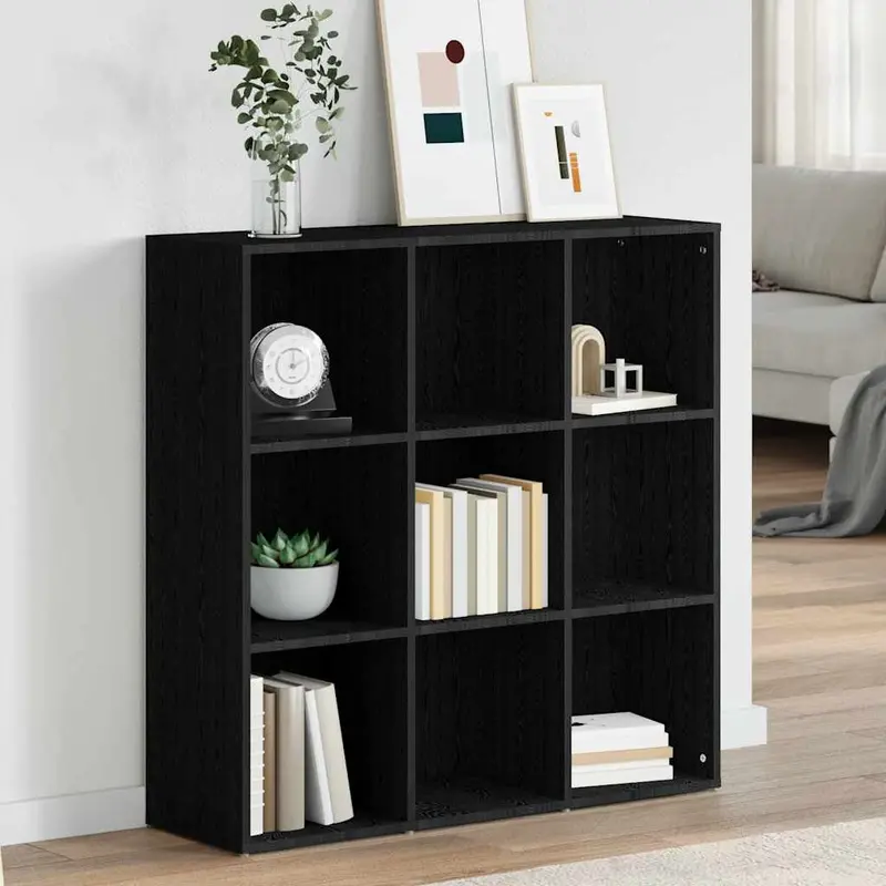Estantería madera de ingeniería negro 98x29x97,5 cm