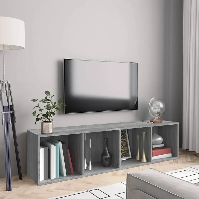 Estantería/mueble de TV madera gris Sonoma 143x30x36 cm