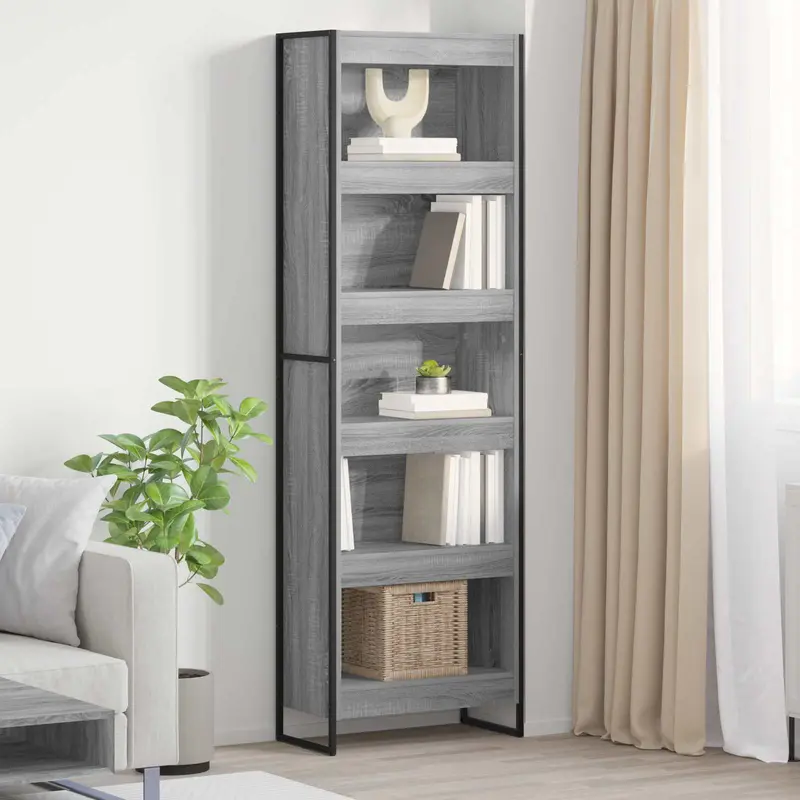 Estantería para libros 2 pcs Gris Sonoma 60 x 30 x 189,5 cm