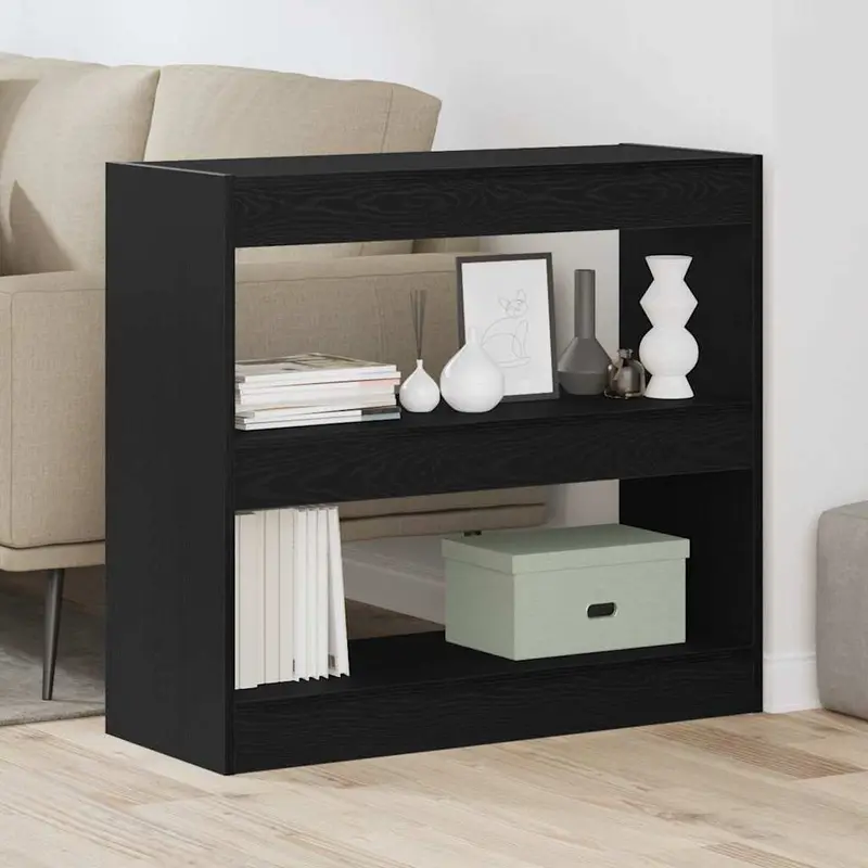 Estantería para libros 2 pcs Roble Negro 80 x 30 x 72 cm