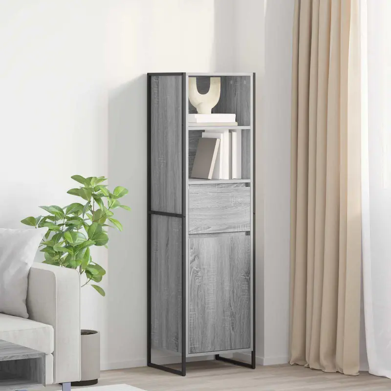 Estantería para libros con cajón Gris Sonoma 43 x 36 x 150.5 cm